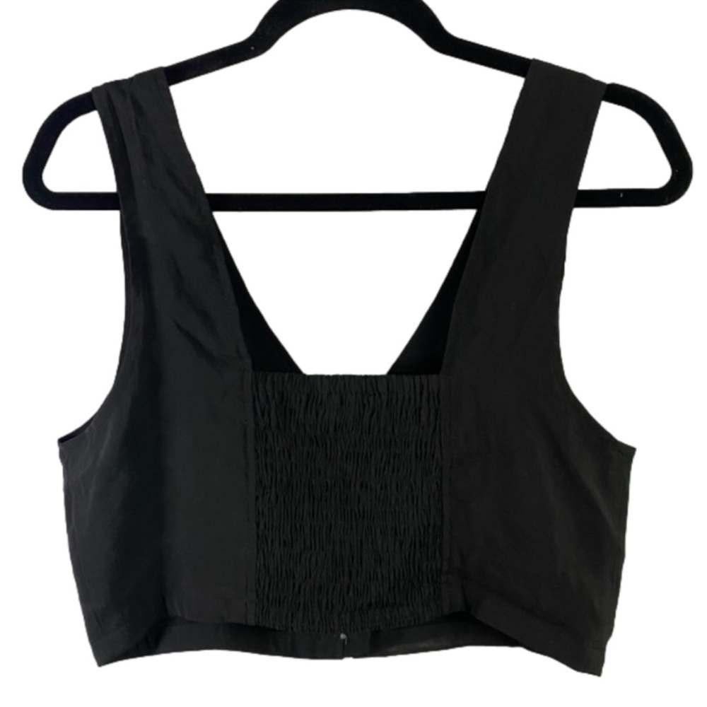 Madewell Gwen Black Crop Top Vest Size 8 NWT - Picture 2 of 7
